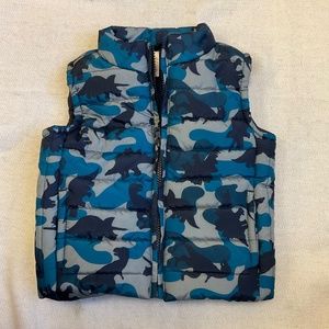 Gymboree Puffer Vest Blue Camo Sleeveless Zip Up